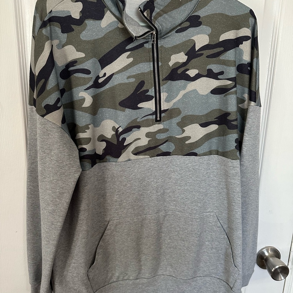 Women's Camouflage and Gray sweatshirt